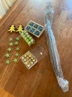 Leuke glitter kerstdecoratie groen, blauw, goud en zilver, Ophalen of Verzenden, Zo goed als nieuw