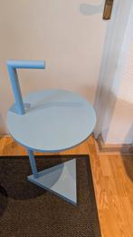 Blauw bijzet tafeltje, Ophalen, Zo goed als nieuw, Rond, Minder dan 55 cm