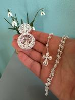 800 Zilver filigraan rozenkrans met bijpassend doosje, Ophalen of Verzenden, Zo goed als nieuw, Christendom | Katholiek