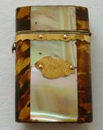 Antiek 1870 Tondeldoosje Schildpad+Goud+Parelmoer Vesta Case, Antiek en Kunst, Antiek | Goud en Zilver, Ophalen of Verzenden, Goud