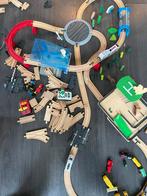 Houten treinspoor station, parkeergarage en wagons!, Ophalen, Gebruikt