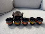 Retro Kopjes en Schotels - Set van 5 kopjes en 6 schotels. Z, Ophalen of Verzenden