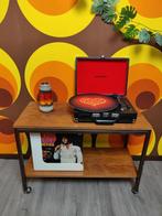 Vintage 60s 70s Platenspeler Serveer Tafel Trolley Jaren 60, Huis en Inrichting, Ophalen, 50 tot 100 cm, Zo goed als nieuw, 25 tot 50 cm