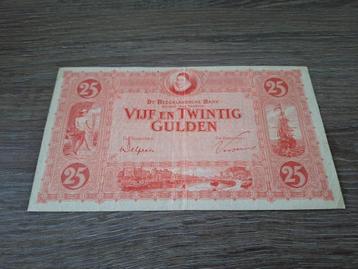 Mooi biljet 25 gulden Willem van Oranje - rood, 1930 beschikbaar voor biedingen