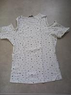 Wit shirt met zwarte stippen Clockhouse maat M, Maat 38/40 (M), Wit, Nieuw, Ophalen of Verzenden