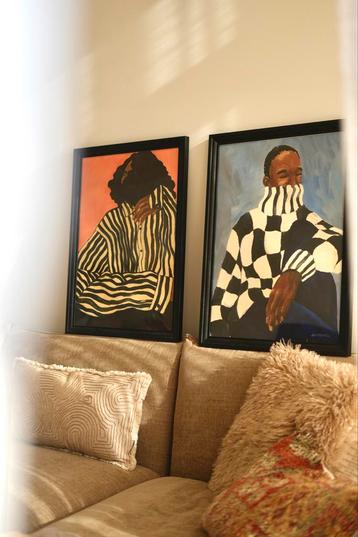 Set van 2 The Poster Club art prints 5070 cm, incl. lijsten beschikbaar voor biedingen