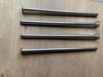 Tafelpoten 4 stuks aluminium grijs beschikbaar voor biedingen
