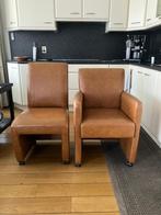Gratis afhalen 5x verrijdbare eetkamerstoelen cognac, Ophalen, Gebruikt, Bruin, Vijf, Zes of meer stoelen