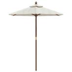 Parasol met houten paal 196x231 cm meerdere soorten, Tuin en Terras, Parasols, Nieuw, 1 tot 2 meter, Ophalen of Verzenden, Stokparasol