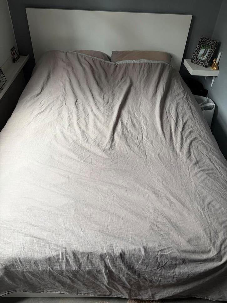 Ikea MALM bed 140x200 met lades, Huis en Inrichting, Slaapkamer | Bedden, Gebruikt, Tweepersoons, 140 cm, 200 cm, Hout, Wit, Ophalen