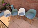 4 eetkamerstoelen groen wit, Huis en Inrichting, Stoelen, Ophalen, Gebruikt, Overige kleuren, Vier