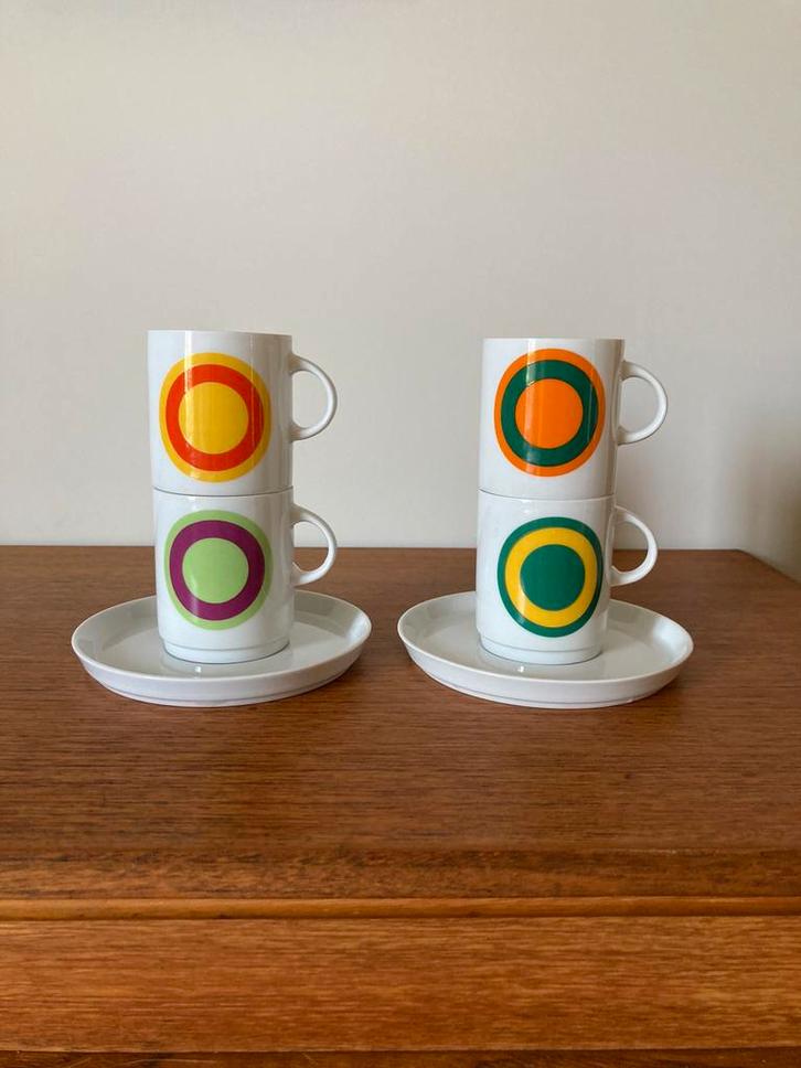 Vintage porselein koppen en schotels Thomas Germany, Antiek en Kunst, Antiek | Servies los, Ophalen of Verzenden