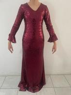 Bordeauxrode paillettenjurk, maat 36, Galajurk, Nieuw, Ophalen of Verzenden, Maat 36 (S)