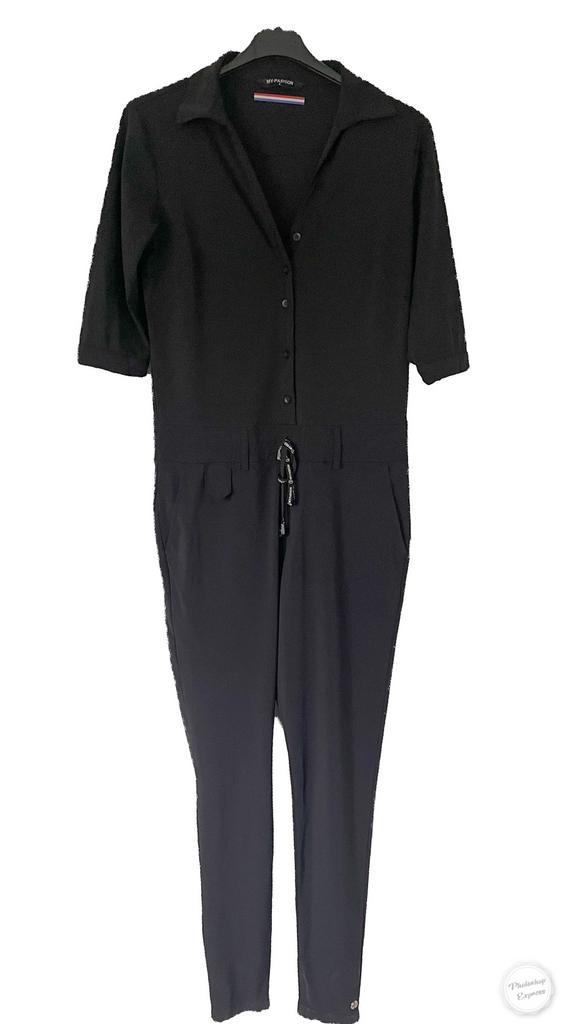 Mooie travelstof jumpsuit van My Pashion S, Kleding | Dames, Jumpsuits, Zo goed als nieuw, Maat 36 (S), Zwart, Ophalen of Verzenden