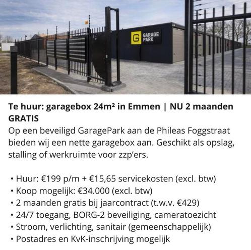 Garagebox in Emmen 24m2 begane grond, Auto diversen, Autostallingen en Garages