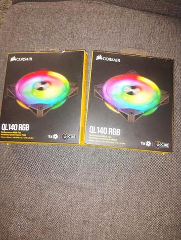 2x QL140 RGB Corsair pc ventilatoren (ongebruikt) beschikbaar voor biedingen