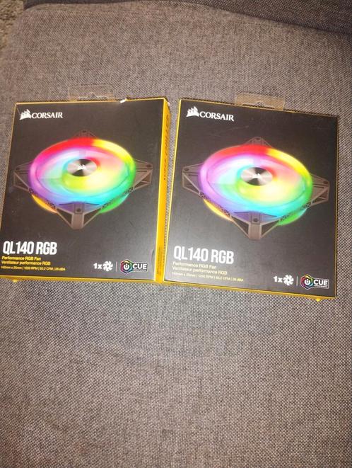 2x QL140 RGB Corsair pc ventilatoren (ongebruikt), Computers en Software, Computerkoelers, Nieuw, Luchtkoeling, Ophalen of Verzenden