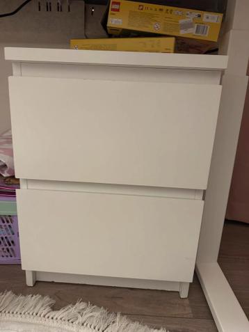 Witte ladekast met 2 laden ikea malm - afbeelding 1