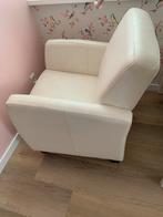 Witte lederen fauteuil, Huis en Inrichting, Fauteuils, Ophalen, Zo goed als nieuw, 50 tot 75 cm, Leer