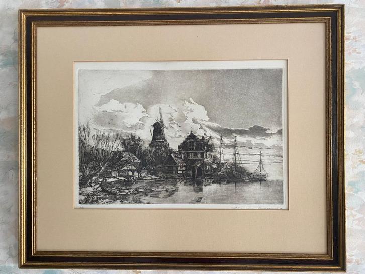 Ets    .  Jan   van   Rijswijk, Antiek en Kunst, Kunst | Etsen en Gravures, Ophalen of Verzenden