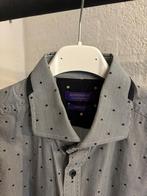 Giordano Overhemd Maat M - Lichtgrijs/Zwart Blokjes, Kleding | Heren, Overhemden, Zo goed als nieuw, Giordano, Grijs, Halswijdte 39/40 (M)