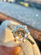 18k gold with 0.81ct. Diamond ring 18mm 3.5g wedding ring, Ophalen of Verzenden, Dame, Goud, Goud