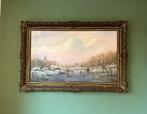 Prachtig groot winterlandschap op paneel Thomas Heesakkers., Ophalen