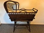 Vintage Rotan Wieg met Bekleding, Ophalen, Wieg