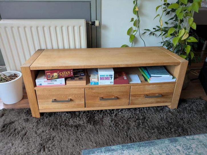 Houten TV Meubel met Lades, Huis en Inrichting, Kasten | Televisiemeubels, Gebruikt, Minder dan 100 cm, 100 tot 150 cm, 25 tot 50 cm