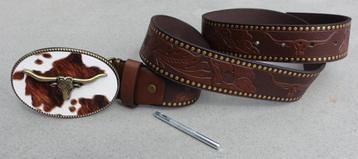 westernriem 117-02bk / 120x3,7 cm in koffiebruin - nieuw  beschikbaar voor biedingen