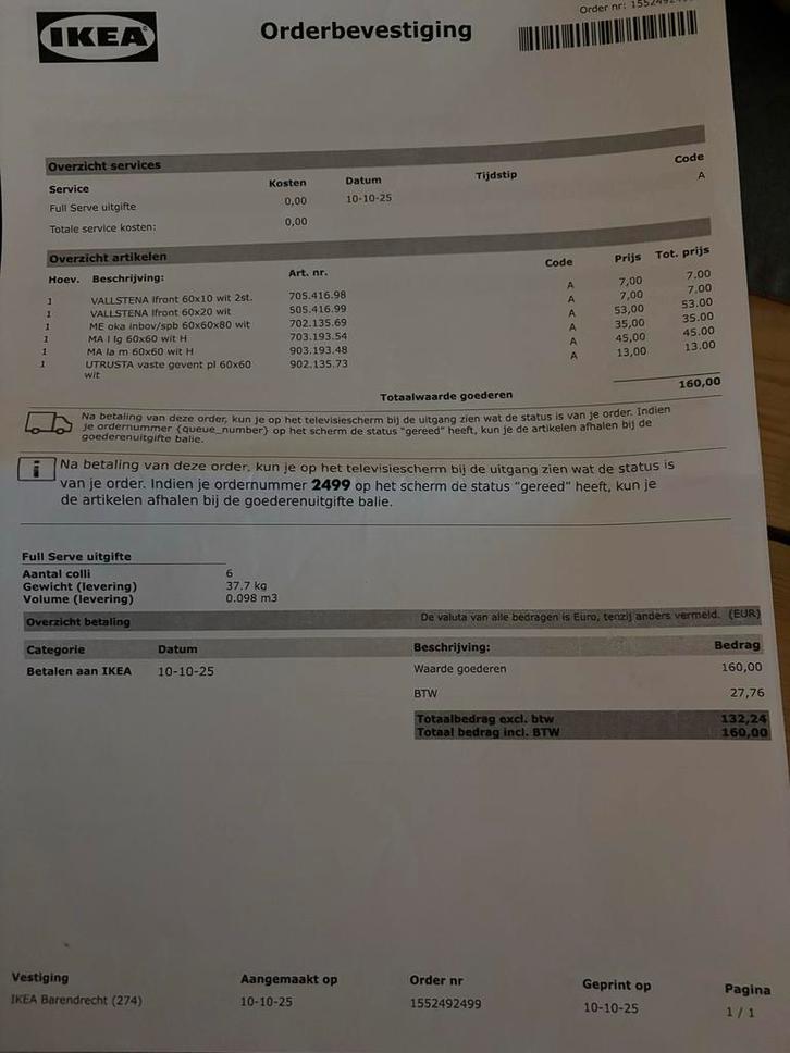 Nieuwe IKEA inbouw combi oven kast 60x60x80 + frontjes, Huis en Inrichting, Keuken | Keukenelementen, Nieuw, Minder dan 100 cm