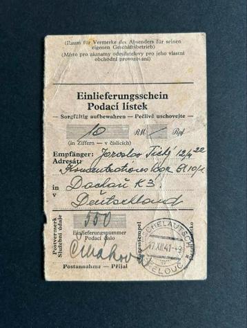 WWII Einlieferungsschein Concentratiekamp Dachau beschikbaar voor biedingen