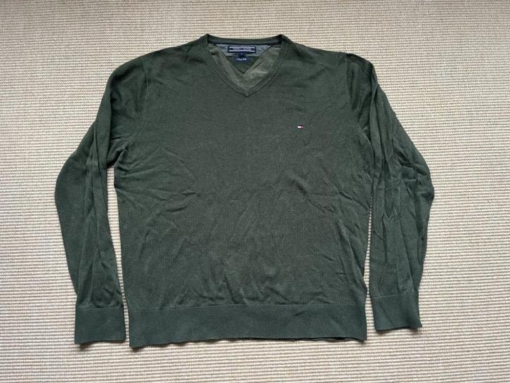 Tommy Hilfiger cotton silk trui groen maat L, Kleding | Heren, Truien en Vesten, Gedragen, Maat 52/54 (L), Groen, Ophalen of Verzenden