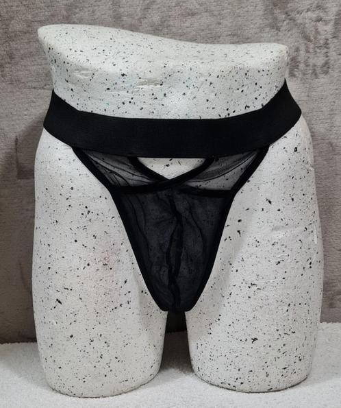 Zwarte verleidelijke nieuwe Mesh Heren G-String One Size 424, Kleding | Heren, Ondergoed, Slip, Zwart, Ophalen of Verzenden