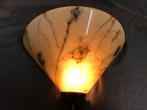 Halve Dakkap Gemarmerd Glas - 35cm wandlamp, Antiek, O, O, Ophalen of Verzenden