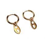 Ø16mm Oorbellen Dames Verguld RVS Oorringen + Schakelhanger, Overige materialen, Hangers, Birgitta-Gracht 33, 6465 EL Kerkrade, Nederland
