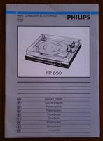 Gebruiksaanwijzing Philips platenspeler FP650, Ophalen, Gebruikt, Platenspeler-onderdeel, Philips