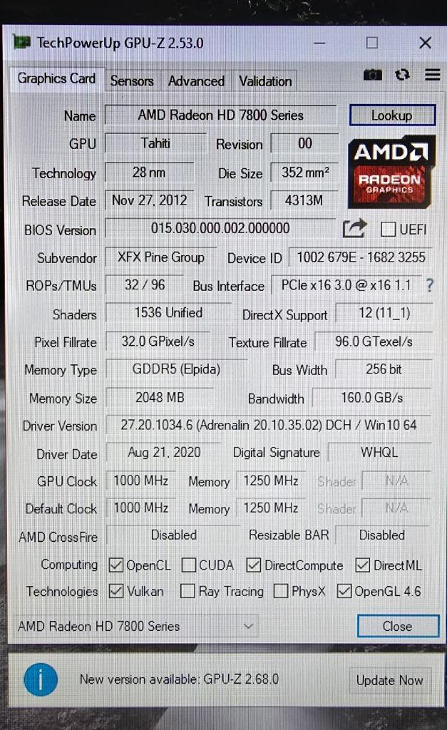 XFX AMD Radeon HD 7870, Computers en Software, Videokaarten, Zo goed als nieuw, GDDR5, HDMI, DisplayPort, DVI, Ophalen of Verzenden
