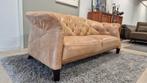 Mooie cognac leren 2 zits vintage design bank, Gebruikt, 150 tot 200 cm, Tweepersoons, Rechte bank