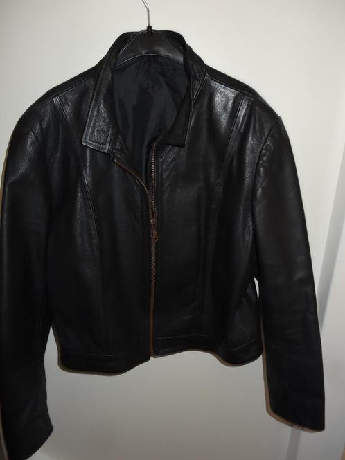 Leren  jasje, Kleding | Dames, Jassen | Zomer, Zo goed als nieuw, Maat 38/40 (M), Zwart, Ophalen of Verzenden