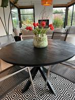 Zwarte Houten Ronde Tafel - 120cm, Huis en Inrichting, Tafels | Eettafels, Ophalen, Nieuw, Vier personen, Modern, landelijk