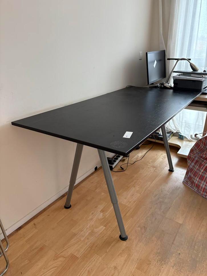 Zwart Houten Bureau - 160x80cm, Huis en Inrichting, Bureaus, Gebruikt, Bureau, Ophalen