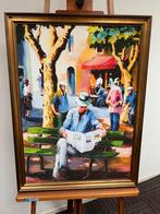 Mooie print op canvas in autentieke lijst, Ophalen, Zo goed als nieuw, Print