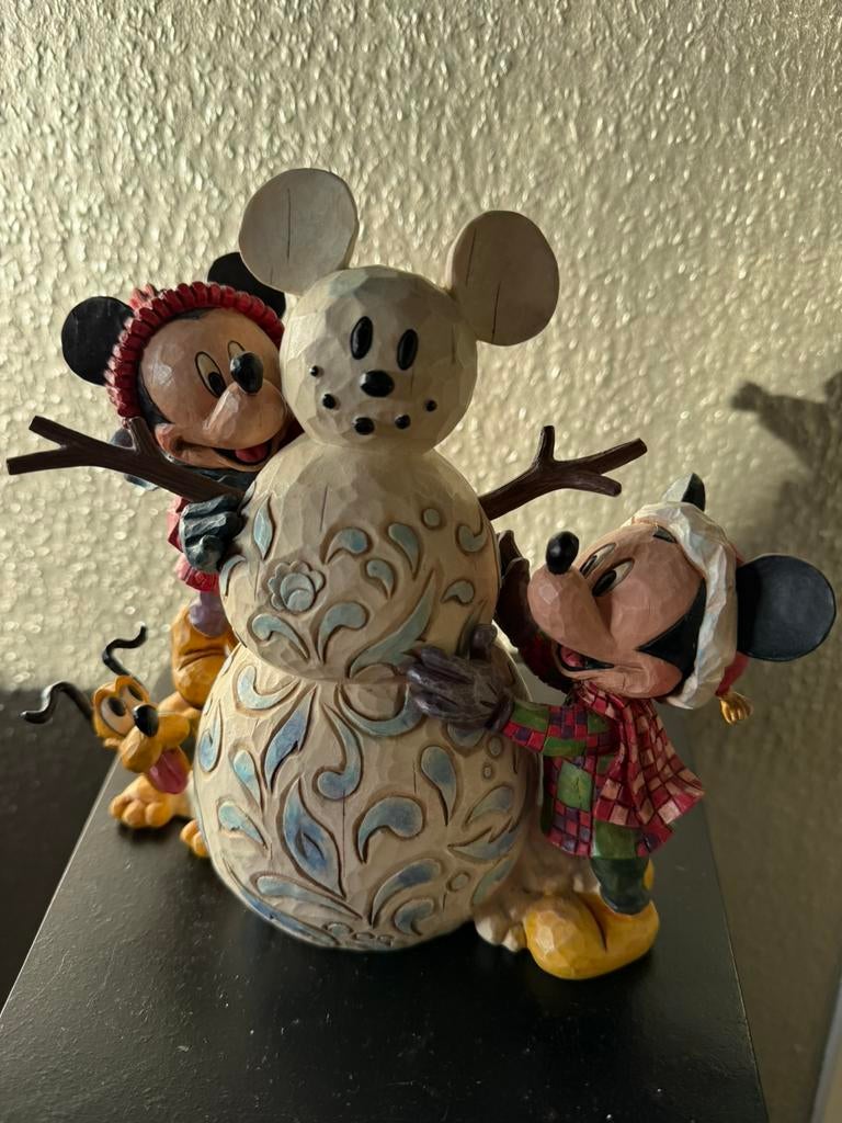 Disney jim shore traditions mick en minnie pluto, Ophalen of Verzenden, Mickey Mouse, Zo goed als nieuw, Beeldje of Figuurtje