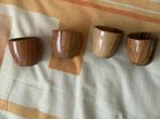 4 vintage, houten eierdoppen., Antiek en Kunst, Ophalen of Verzenden