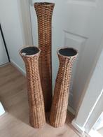 Rieten kandelaars, Huis en Inrichting, Woonaccessoires | Zuilen en Pilaren, Ophalen, Zo goed als nieuw