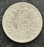 Kwartje 1849, Zilver, 25 cent, Ophalen of Verzenden, Losse munt