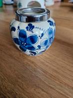 Delfts Blauw Vaasje met Zilveren Rand, Ophalen of Verzenden