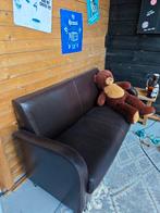 Kleine leren bank - 140cm, Gebruikt, Vintage, Tweepersoons, Ophalen of Verzenden