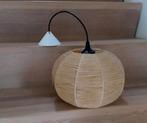 Vintage hanglamp, Raffia, jaren 70, Huis en Inrichting, Lampen | Hanglampen, Ophalen of Verzenden, Zo goed als nieuw, Vintage
